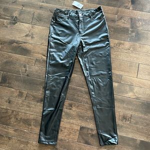 NWT Black pleather leggings size medium
